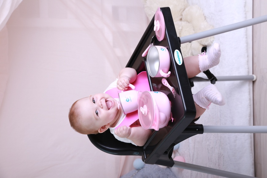 Силіконовий фартух для годування, рожевий - Babyhood BH-401P фото