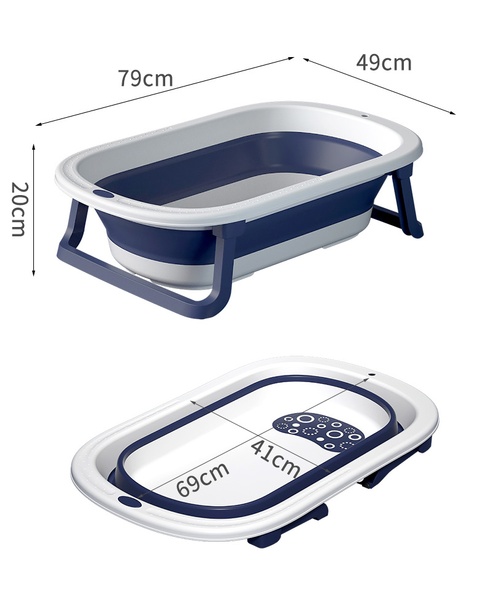 Ванночка складна Комфорт, синя +Гірка натяжна у ванночку, блакитна - Babyhood(323B+211B) ВН-323В+BH-211В фото