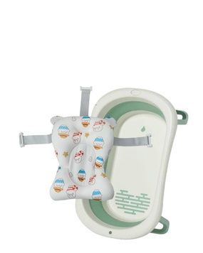 Набір Ванна складана Babyhood Комфорт світло-зелена та гіркою натяжною для купання Милий тюлен BH-326LG+CS фото