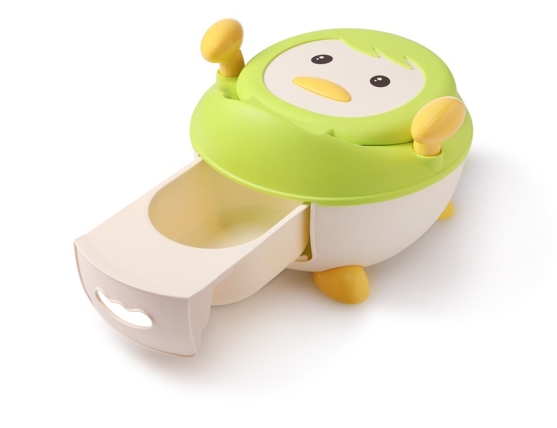 Детский горшок Пингвин с полиуретановым кольцом зелёный - Babyhood BH-113PG фото