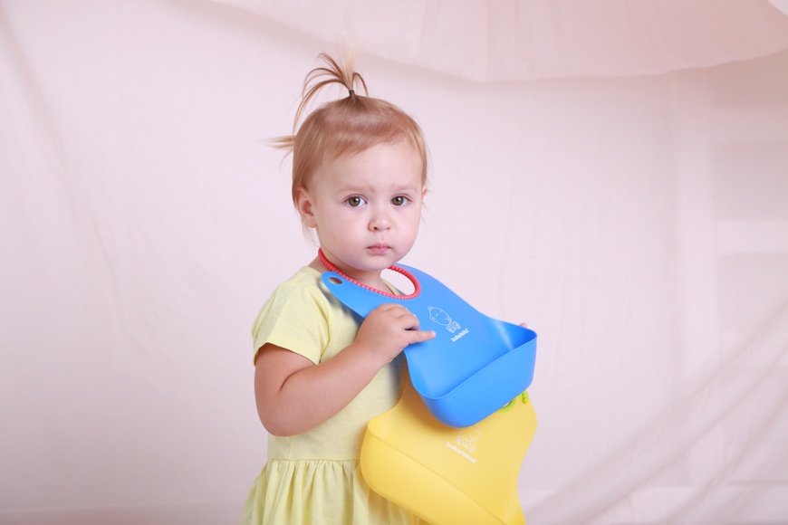 Силиконовый фартук для кормления, голубой - Babyhood BH-401B фото