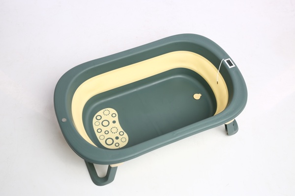 Набір : Ванночка складана "Комфорт Плюс" з термометром ,зелена + гірка для купання Морський світ ВН-328GG+BH- 212SW фото