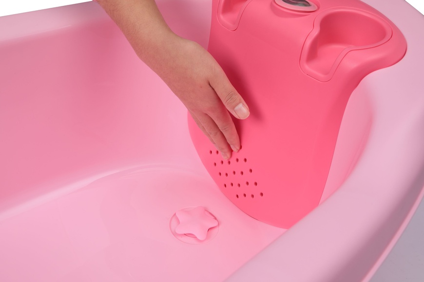 Ванночка з термометром Дельфін, рожева - Babyhood BH-314P фото