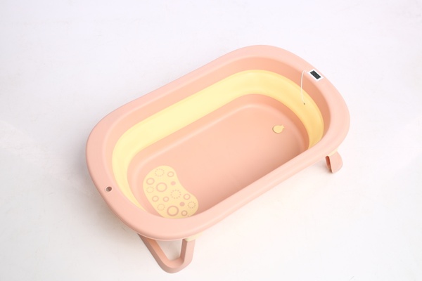 Набір : Ванночка складана "Комфорт Плюс" з термометром ,рожева + гірка для купання " Слоненя" ВН-328PY+BH- 212E фото