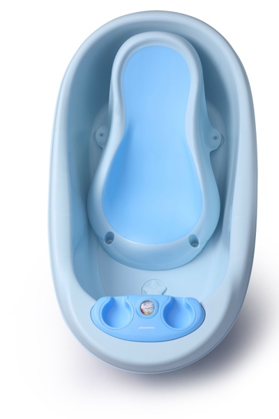 Ванночка з термометром Дельфін, блакитна- Babyhood BH-314B фото