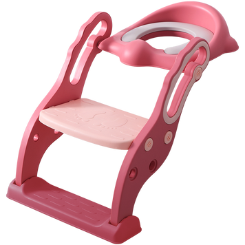 Детское сидение на унитаз Трансформер с лесенкой и полиуритановым кольцом, розовое Babyhood BH-131PP BH-131PP фото