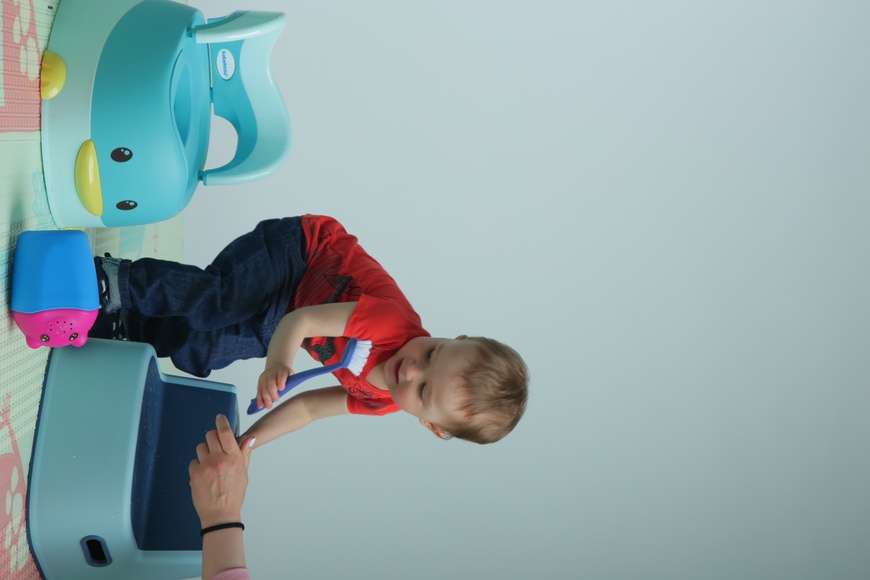 Дитячий горщик Каченя з поліуретановим кільцем, блакитний - Babyhood BH-114BU фото